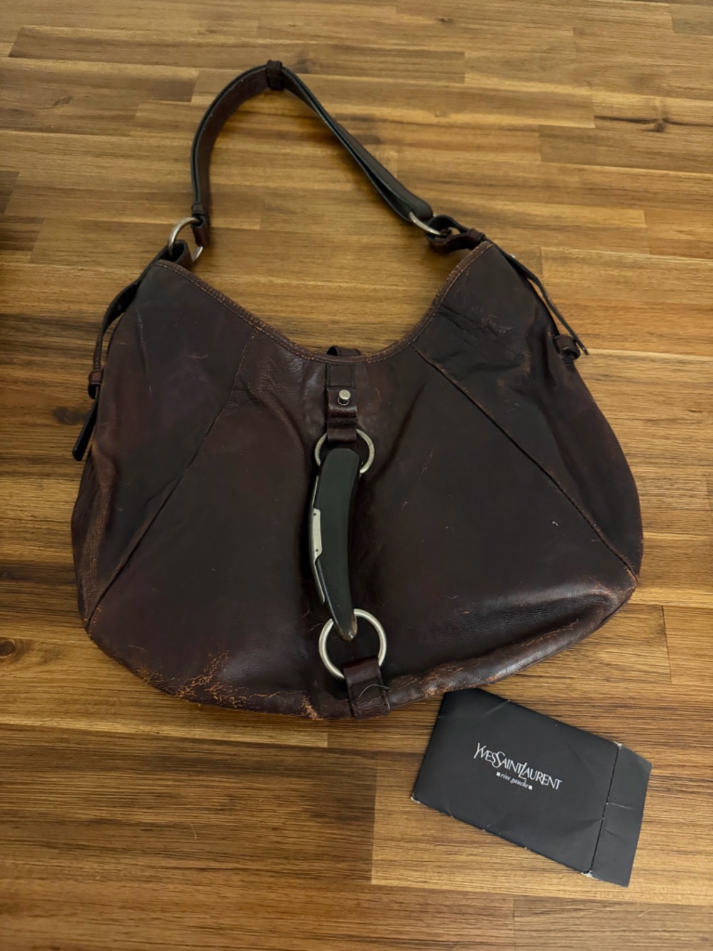 YSL Mombasa  Tom Ford Brown Leather Shoulder Bag
